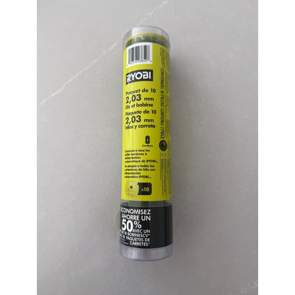 RYOBI 0.080 in. Auto-Feed Line Spool 10-Pack Pre-Wound Trimmer String ONE+ 40V